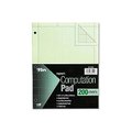 Tops Business Forms Engineering Computation Pad, 8-1/2x11, 3-Hole, 16 Lb. Green Bond, 100 Sheets/Pad 35510